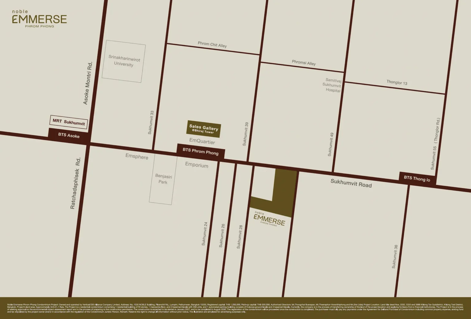 Noble Emmerse Phrom Phong Sukhumvit 30 Location Map